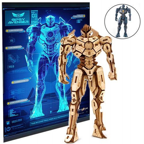  Incredibuilds IncrediBuilds Pacific Rim Uprising Gipsy Avenger Poster and 3D Wood Model Kit - Build, Paint and Collect Your Own Wooden Model - Great for Kids and Adults, 12+ - 6 12 h