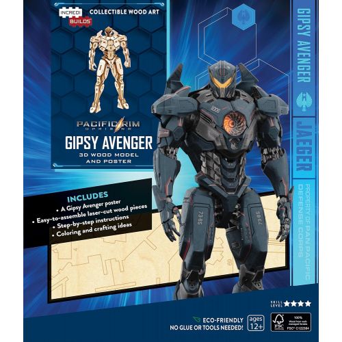  Incredibuilds IncrediBuilds Pacific Rim Uprising Gipsy Avenger Poster and 3D Wood Model Kit - Build, Paint and Collect Your Own Wooden Model - Great for Kids and Adults, 12+ - 6 12 h