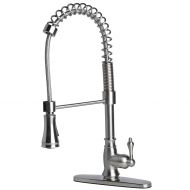 Builders Shoppe 1411SS 21 High Single Handle Spring Pull-Down Kitchen Faucet Stainless Steel Finish