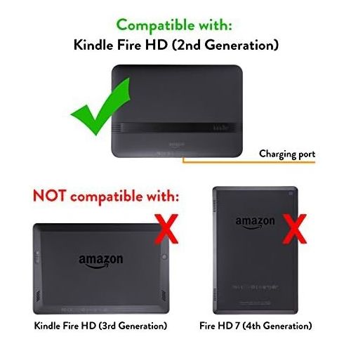  BUILT Slim Cover for Kindle HD 7, Gridlock (will only fit 2nd generation)