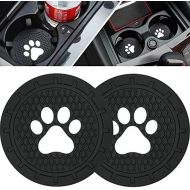 BukNikis Cup Holder Coasters-Car Interior Accessories 2.75 inch Silicone Anti Slip Dog Paw Car Coaster for Jeep Audi BMW Ford Mustang Cadillac Dodge Toyota-Universal (Pack of 2)