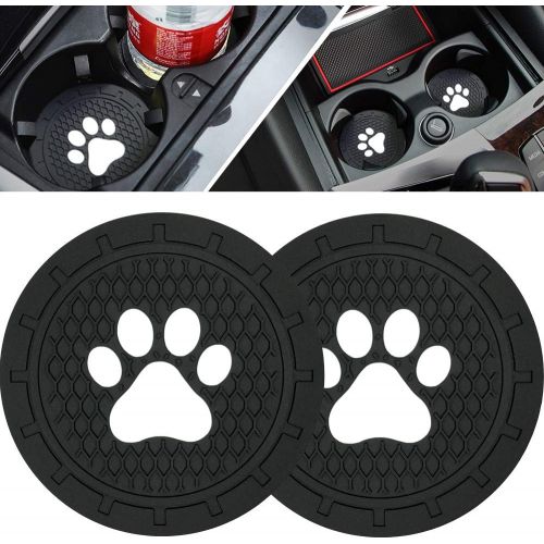  BukNikis Cup Holder Coasters-Car Interior Accessories 2.75 inch Silicone Anti Slip Dog Paw Car Coaster for Jeep Audi BMW Ford Mustang Cadillac Dodge Toyota-Universal (Pack of 2)