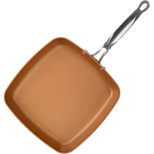  [아마존베스트]BulbHead Red Copper 9.5-Inch Square Dance Pan