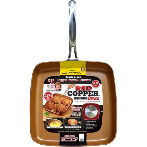  [아마존베스트]BulbHead Red Copper 9.5-Inch Square Dance Pan