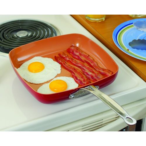  [아마존베스트]BulbHead Red Copper 9.5-Inch Square Dance Pan