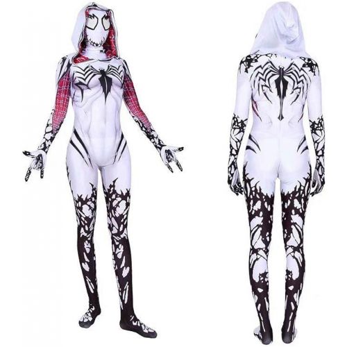  할로윈 용품Bulex Superhero Gwen Stacy Venom Costume Mask Cosplay Spider Zentai Jumpsuit Bodysuit Adults Kids