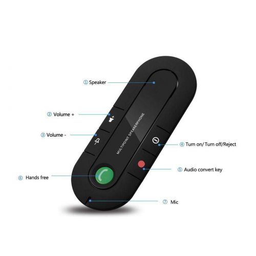  Bulges Bluetooth Car Speakerphone, Bluetooth 4.1 Wireless Audio Music Receiver Car Bluetooth Wireless Music Audio Receiver