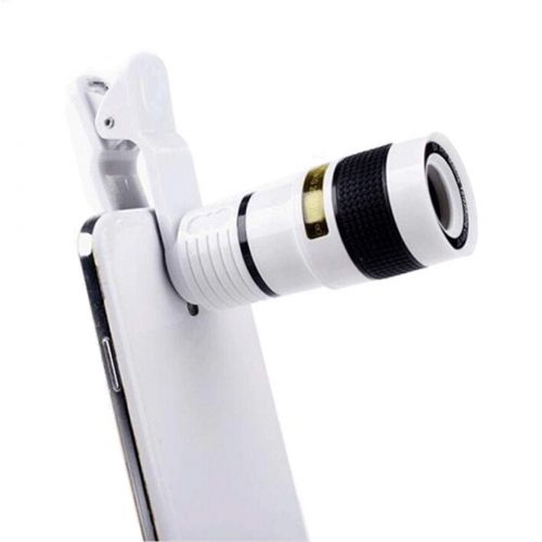  Bulges Universal Mobile Cell Phone HD 8X Clip on Optical Zoom Telescope Camera Lens for iPhone X88Plus77 Plus6s65, Samsung and Most Smartphones