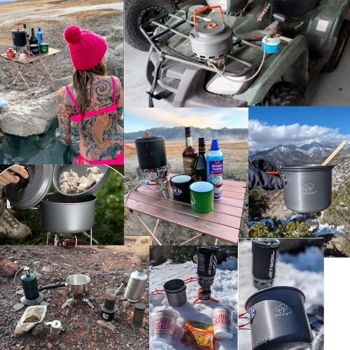  Bulin Windproof Camping Stove, 6800W Lightweight Portable Folding Outdoor Accessories Gear with Piezo Ignition, Adjustable Burner, Heavy Duty Support Up to 75KG