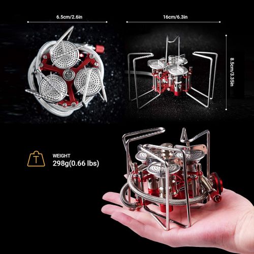 Bulin 5800W Camping Gas Stove, Ultralight Windproof Portable Small Mini Cookware Cooking Tool Set with Carry Bag, for Travel Outdoor Hiking Backpacking Picnic, Silver, one Size (BL