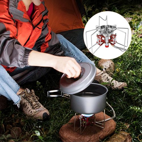  Bulin 5800W Camping Gas Stove, Ultralight Windproof Portable Small Mini Cookware Cooking Tool Set with Carry Bag, for Travel Outdoor Hiking Backpacking Picnic, Silver, one Size (BL