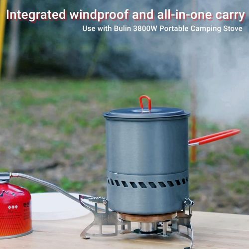  Bulin Camping Cooking Pot Heat Exchanger Outdoor Camp Pot 1.5 Liter Lightweight Backpacking Hiking Pot - Outstanding Boil Times & Save Fuel