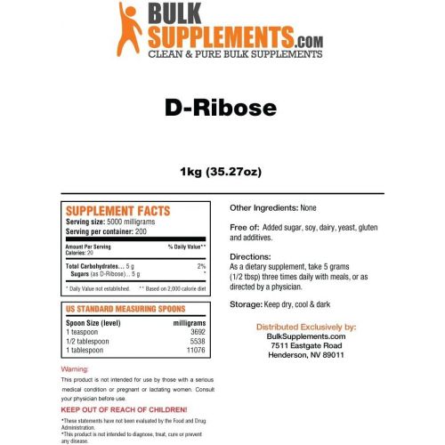  BulkSupplements D-Ribose Powder (5 Kilograms)