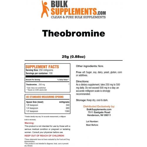  BulkSupplements Bulksupplements Pure Theobromine Powder (1 kilogram)