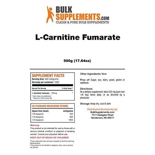  BulkSupplements Bulksupplements L-Carnitine Fumarate (1 Kilogram)