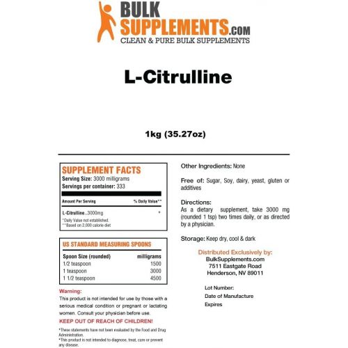  L-Citrulline Powder by BulkSupplements (5 Kilograms)