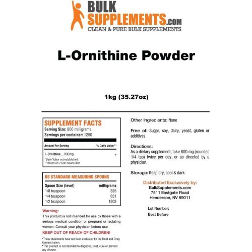  BulkSupplements L-Ornithine HCL Powder (1 Kilogram)