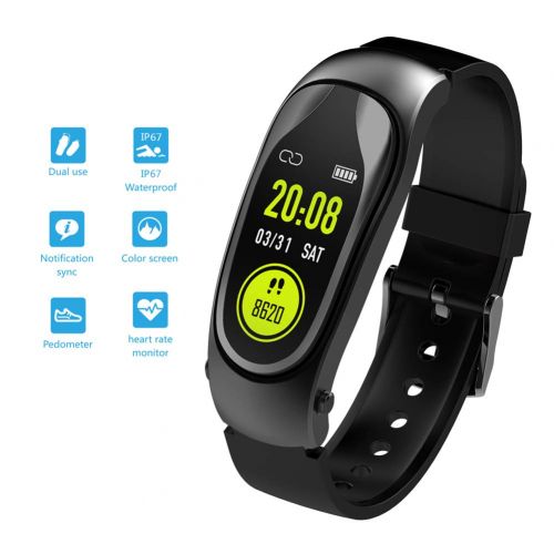  Bullker Bluetooth Headset Heart Rate Passometer Fitness Smart Bracelet for Android iOS