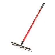 Bully Tools 92311 16-Inch Level Head Rake with Fiber Glass Handle and 14 Steel Head Tines, 60-Inch