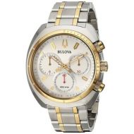 Bulova Mens 98A157 Stainless Steel Two Tone Gold and Silver Case and Bracelet with a Blue Dial CURV Collection by Bulova