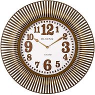 Bulova C4843 Sunburst Wall Clock, Aged GoldTone Finish
