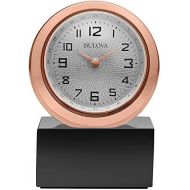 Bulova B5015 Sphere Table Clock, Polished Rose GoldTone Finish, Black Base