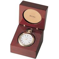 Bulova B2662 Ashton Pocket Watch, Gold-Tone Finish, Mahogany Stain Box