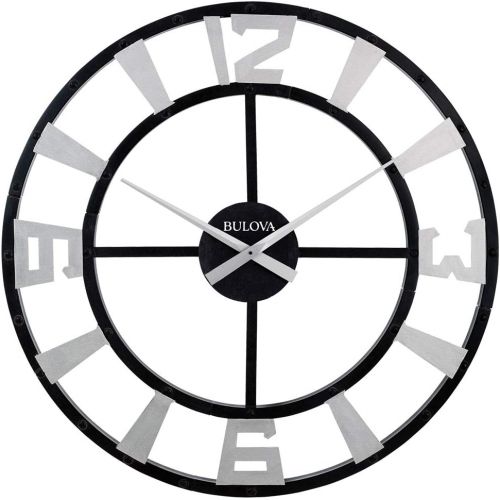  Bulova C4859 Gotham Wall Clock, 36, Black Finish