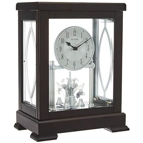  Bulova Empire Anniversary Mantel Clock, Brown