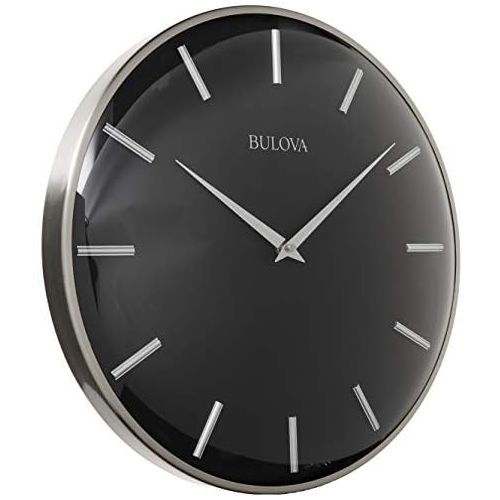  Bulova C4849 Metro Wall Clock, Satin Pewter FinishMatte Black