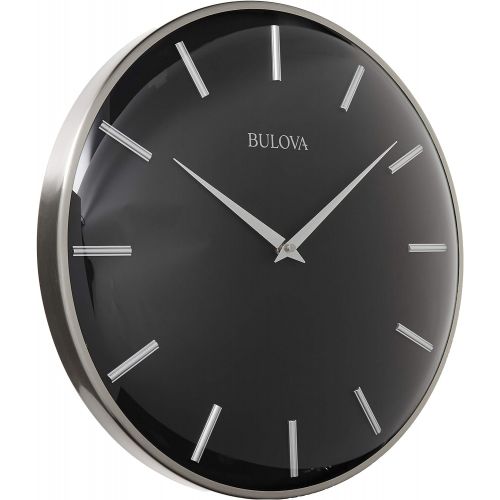  Bulova C4849 Metro Wall Clock, Satin Pewter FinishMatte Black