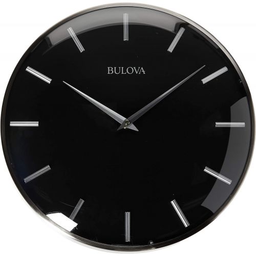  Bulova C4849 Metro Wall Clock, Satin Pewter FinishMatte Black