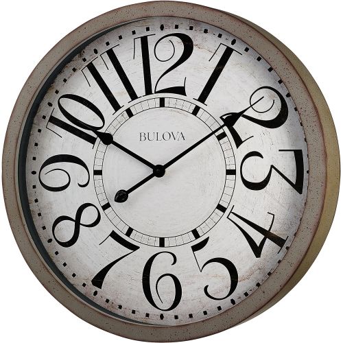  Bulova C4815 Westwood Wall Clock, Antique Grey