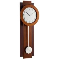 Bulova C3383 Avent Pendulum Deco Wall Clock, 18, WalnutMahogany