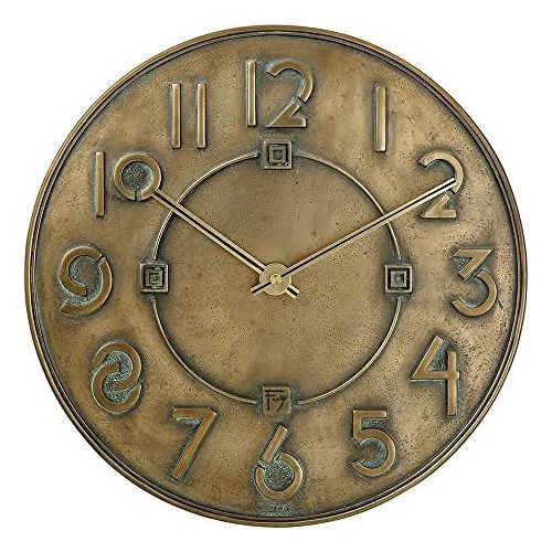  Bulova C3333 Frank Lloyd Wright Exhibition Wall Clock, Antique Bronze Metallic Finish