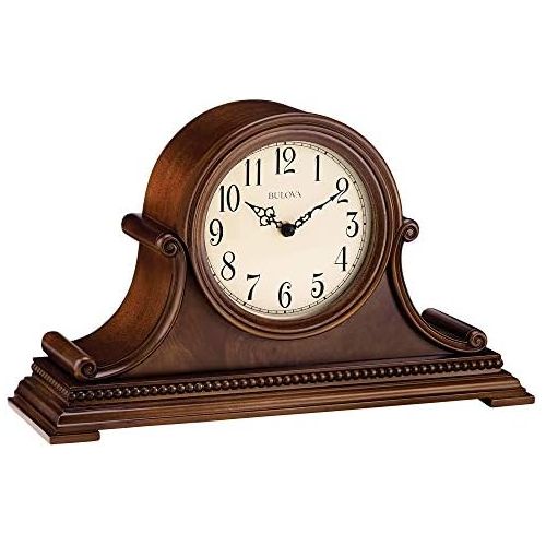  Bulova B1514 Asheville Mantel Clock, Brown Cherry