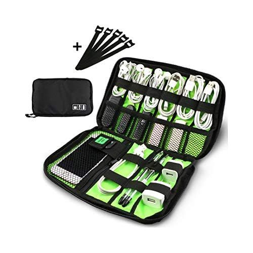  [아마존베스트]Buluri Cable Organizer Bag Portable Travel Electronics Accessories Storage for Charging Cable, USB Cable, Headphone Cable, Hard Drive, Black