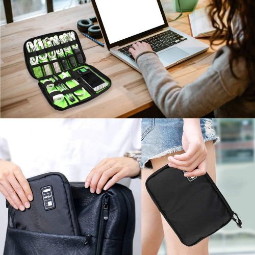  [아마존베스트]Buluri Cable Organizer Bag Portable Travel Electronics Accessories Storage for Charging Cable, USB Cable, Headphone Cable, Hard Drive, Black