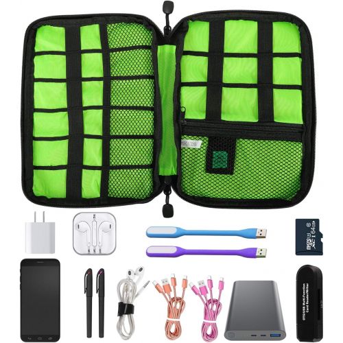  [아마존베스트]Buluri Cable Organizer Bag Portable Travel Electronics Accessories Storage for Charging Cable, USB Cable, Headphone Cable, Hard Drive, Black