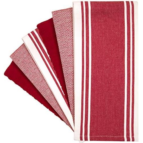  [아마존베스트]Bumble Towels Premium Kitchen Towels (20”x 28”, 6 Pack)  Large Cotton Kitchen Hand Towels  Vintage Striped Flat & Terry Towel  Highly Absorbent Tea Towels Set with Hanging Loop  Aqua