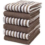 [아마존베스트]Bumble Towels Premium Kitchen Towels (16”x 26”, 6 Pack)  Large Cotton Kitchen Hand Towels  Popcorn Striped Design  430 GSM Highly Absorbent Tea Towels Set with Hanging Loop  Tan