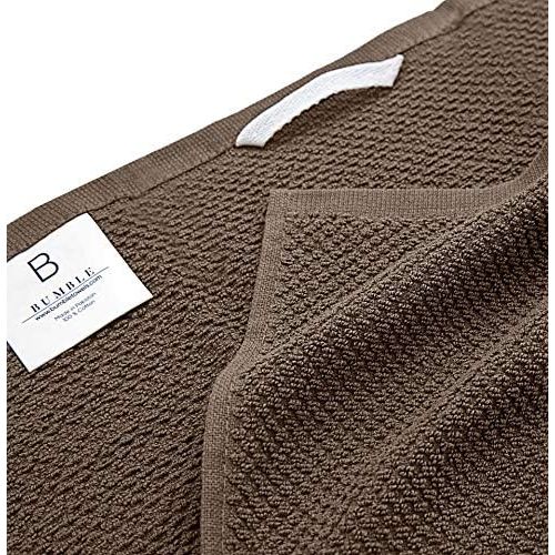  [아마존베스트]Bumble Towels Premium Kitchen Towels (16”x 26”, 6 Pack)  Large Cotton Kitchen Hand Towels  Popcorn Striped Design  430 GSM Highly Absorbent Tea Towels Set with Hanging Loop  Tan