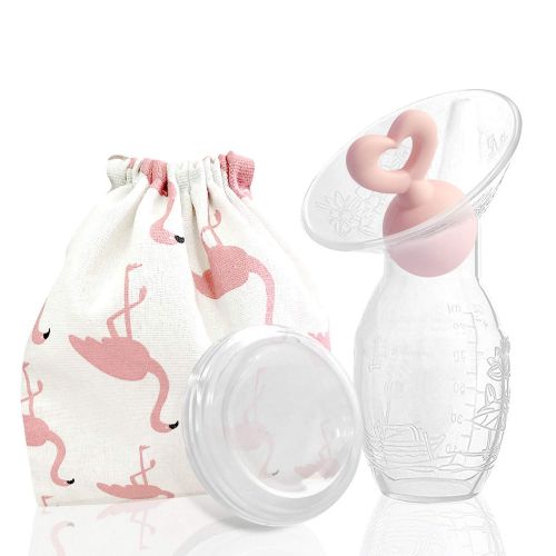  [아마존베스트]Bumblebee Breast Pump Manual Breast Pump Breastfeeding Collection Cups Pink Pump Stopper lid Pouch...