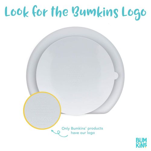 범킨스 Bumkins Silicone Grip Dish, Suction Plate, Divided Plate, Baby Toddler Plate, BPA Free, Microwave...