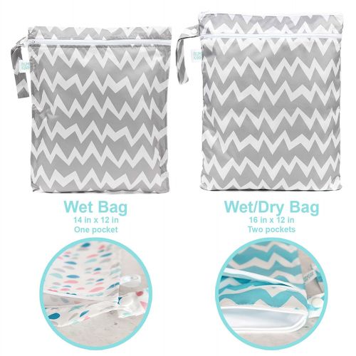 범킨스 Bumkins Waterproof Wet Bag, Washable, Reusable for Travel, Beach, Pool, Stroller, Diapers, Dirty...