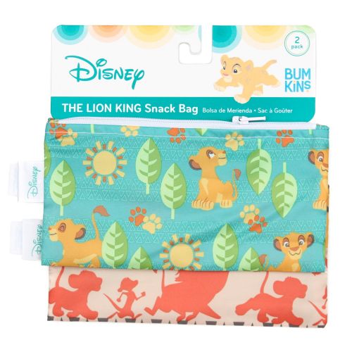 범킨스 Bumkins Disney Lion King Snack Bags, Reusable, Washable, Food Safe, BPA Free, 2-Pack