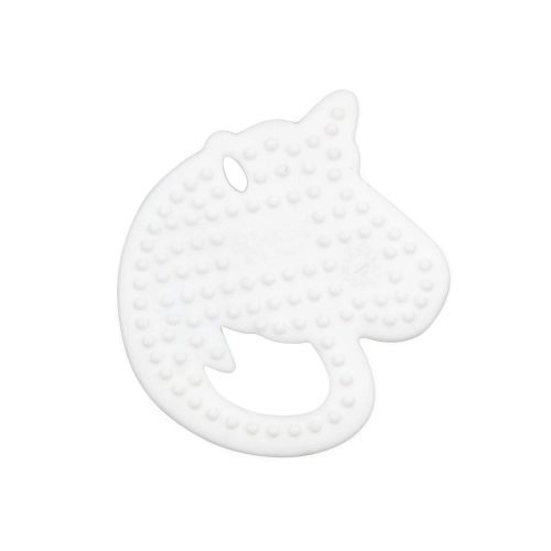 범킨스 Bumkins Silicone Teether, Textured, Soft, Flexible, Bacteria Resistant  Blue Cloud