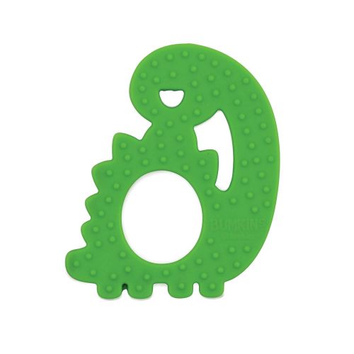 범킨스 Bumkins Silicone Teether, Textured, Soft, Flexible, Bacteria Resistant  Blue Cloud