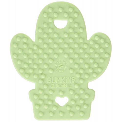 범킨스 Bumkins Silicone Teether, Textured, Soft, Flexible, Bacteria Resistant  Blue Cloud