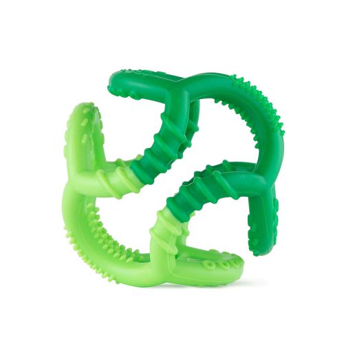 범킨스 Bumkins Silicone Teether, Textured, Soft, Flexible, Bacteria Resistant  Blue Cloud